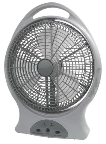 12" Oscillating Solar Powered Fan with Battery Backup