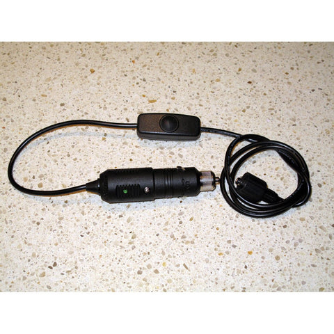 12V Cigarette Lighter Plug with On/Off Switch and 1m Ext Cable fitted