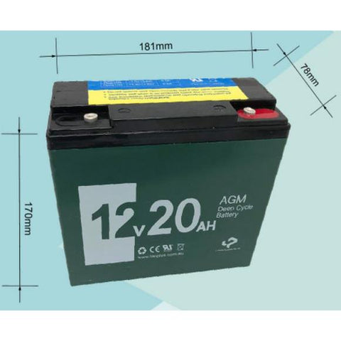12V 20AH AGM Deep Cycle Rechargeable Battery