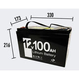 New 12V 100ah Lithium Iron LiFePo4 Deep Cycle rechargeable Battery Solar 4WD Caravan