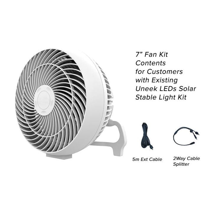 7" Portable Solar Powered Fan with Battery Backup and USB Port