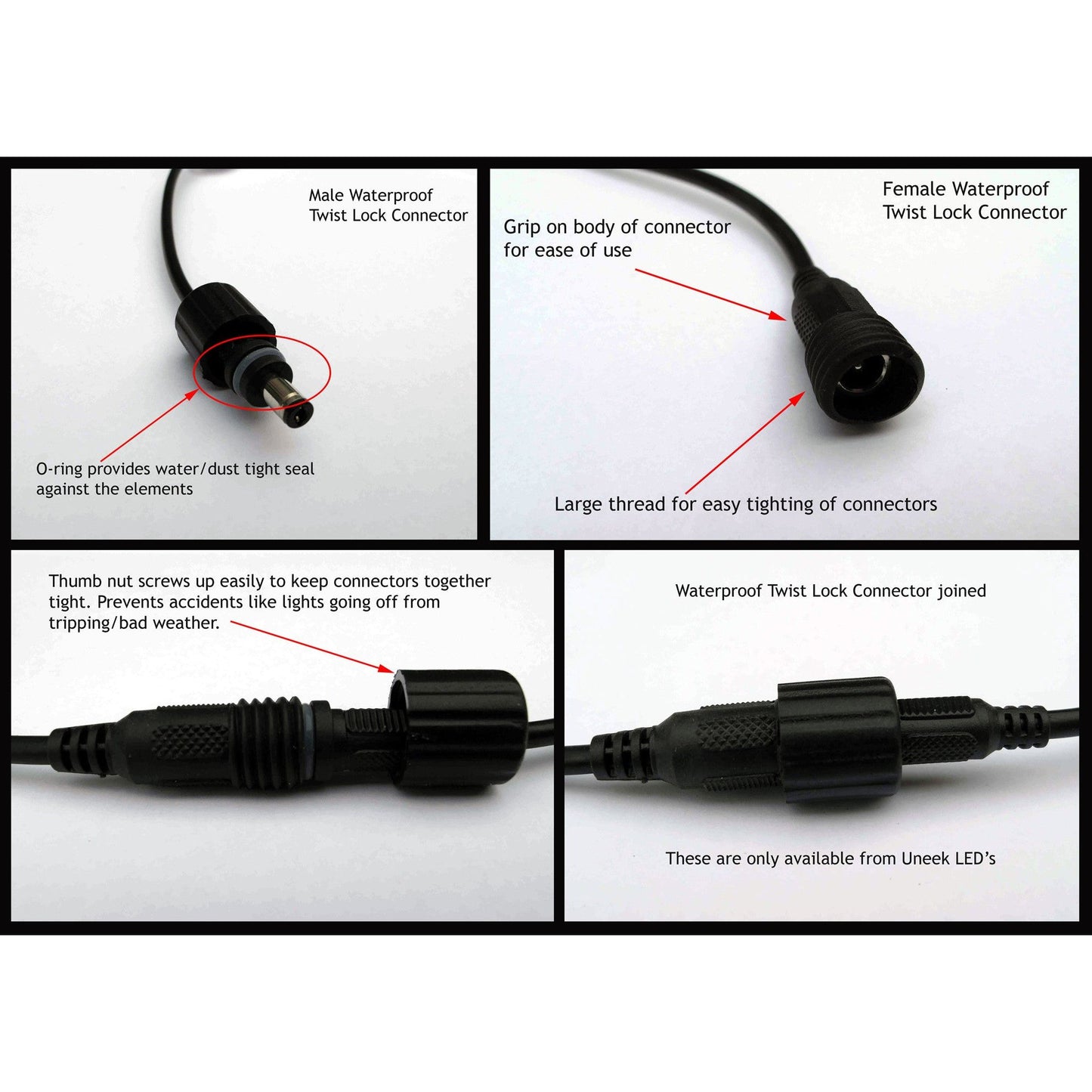 Waterproof On/Off switch with Water/Dust proof IP68 Rated Connectors