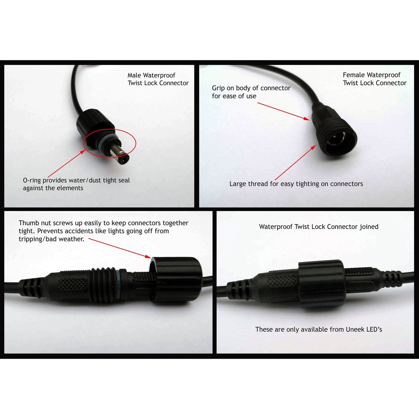 2.5m Extension Cable with Water/Dust Proof IP68 rated Connectors
