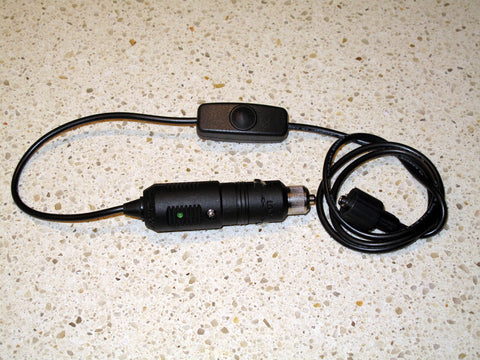 12V Cigarette Lighter Plug with On/Off Switch and 1m Ext Cable fitted
