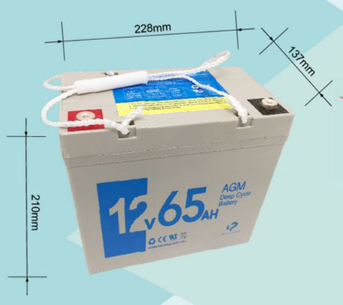 12V 65AH AGM Deep Cycle Rechargeable Battery