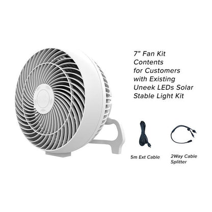 7" Portable Solar Powered Fan with Battery Backup and USB Port